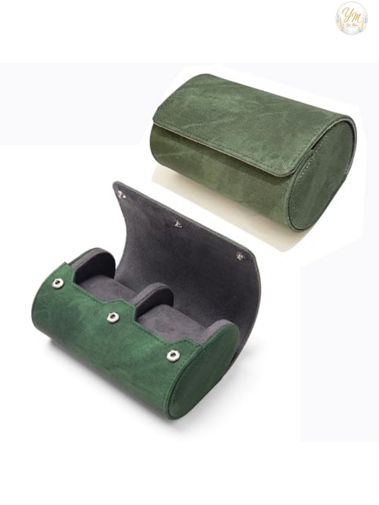 Travel Watch Roll Case Pu Leather 2 Slot Portable Organizer